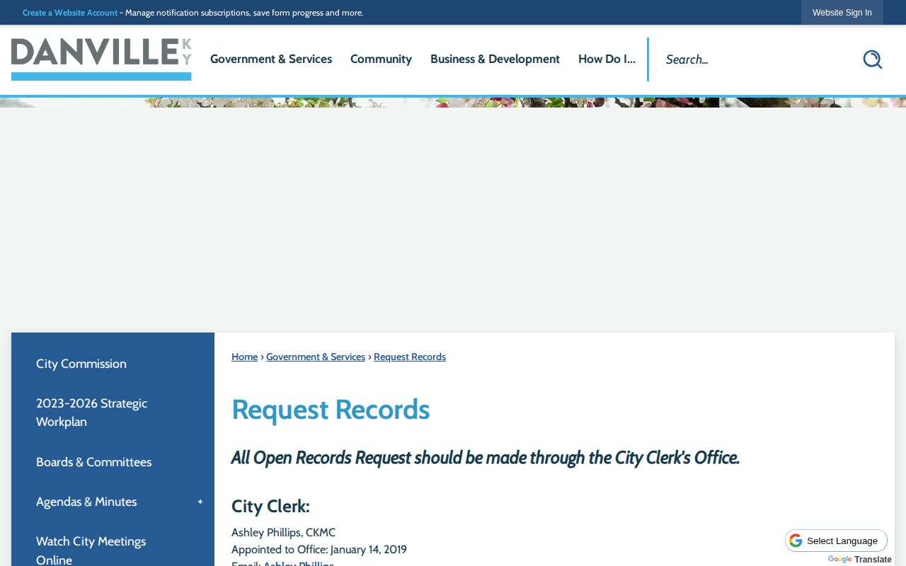 Danville police arrest records request page for Boyle County bookings